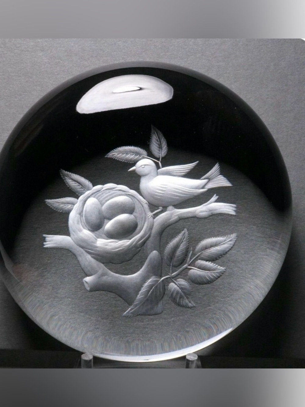 Max Erlacher 1970 "The Bird and the Nest" Limited Edition 
Paperweight